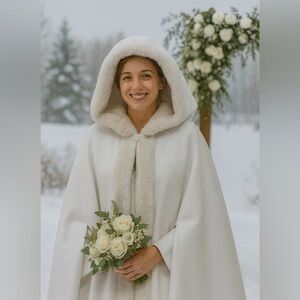 Michealanglo wedding dress coat for winter wedding